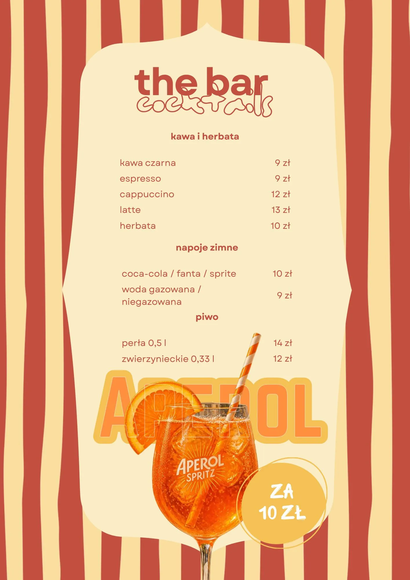 Karta menu: bar